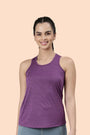 ENAMOR A308 Sunset Purple Melange Enamor Womens Athleisure Basic Workout Dry Fit Crew Neck Activewear Tee