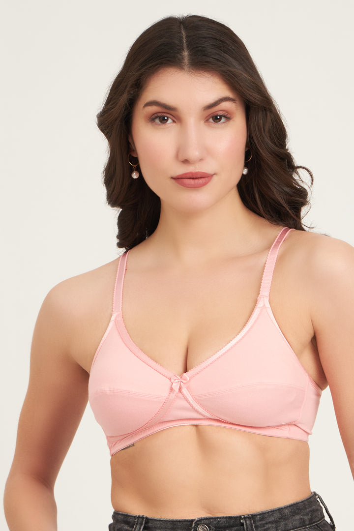 JOCKEY BRA-1242 Wirefree Non Padded Super Combed Cotton Elastane Stretch Medium Coverage Cross Over Everyday Bra