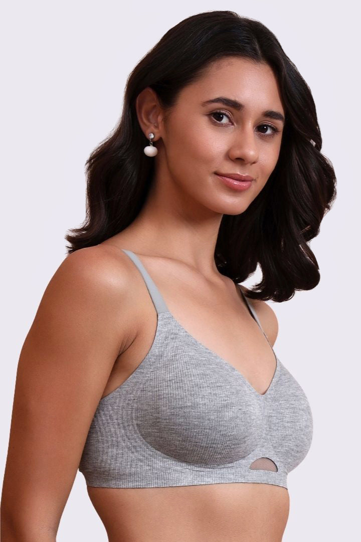 AXTZH Savvyy Women’s Everyday Bra with Soft Comfort Fit and Subtle Keyhole Detail XB3833-LTGML-CC101