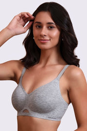 AXTZH Savvyy Women’s Everyday Bra with Soft Comfort Fit and Subtle Keyhole Detail XB3833-LTGML-CC101