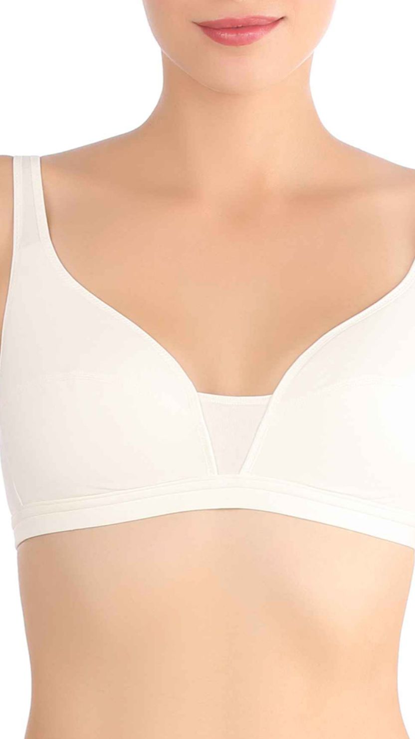 Triumph White Non-Wired Beginner Bra With Cotton Comfort