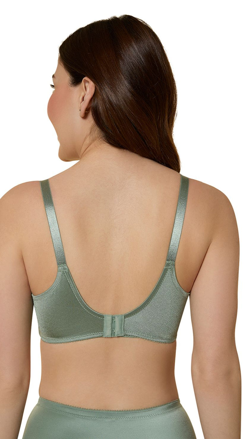 Triumph Green Non-Wired Rose Pattern Mature Bra