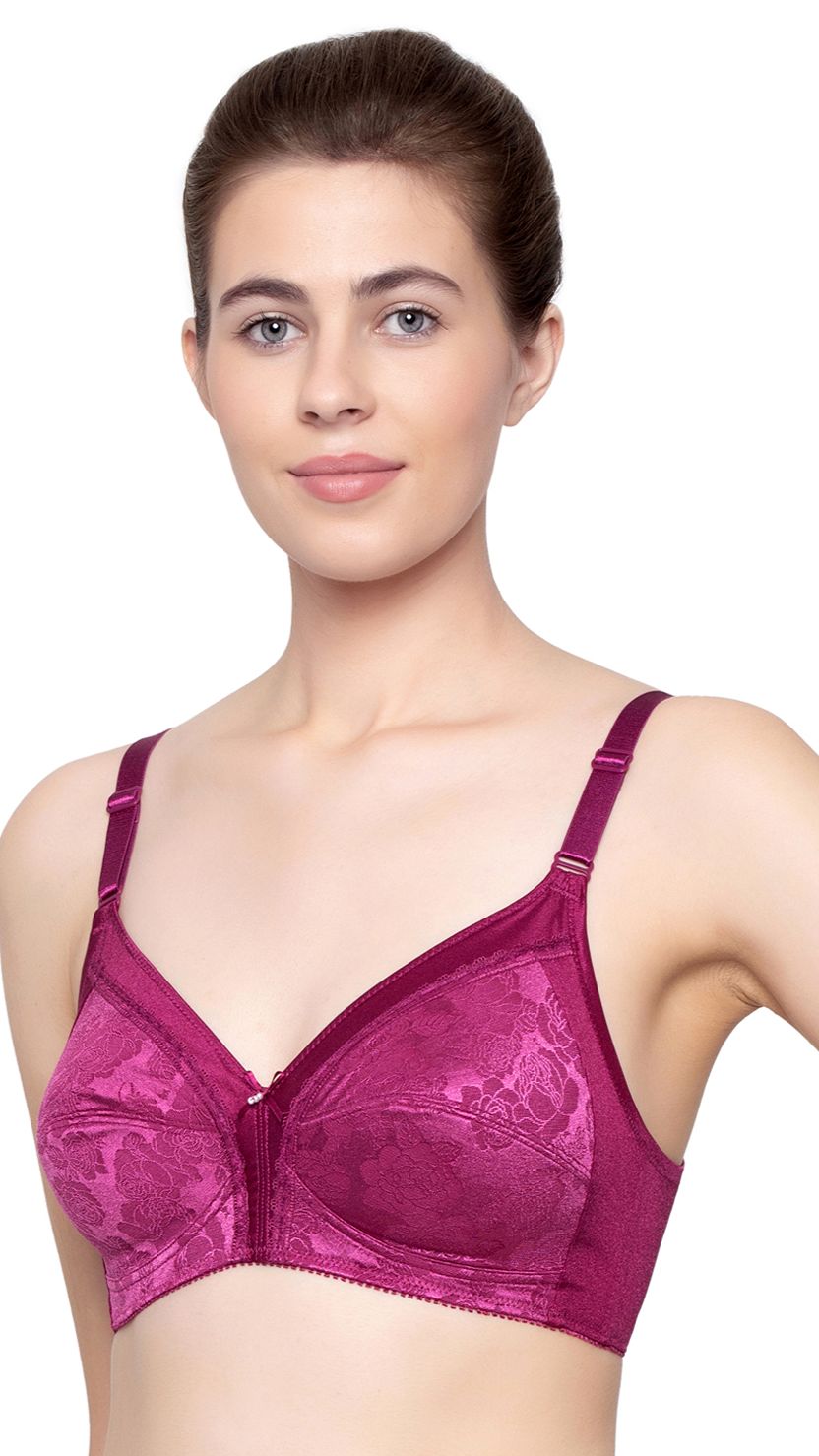 Triumph Hot Pink Non-Wired Rose Pattern Mature Bra