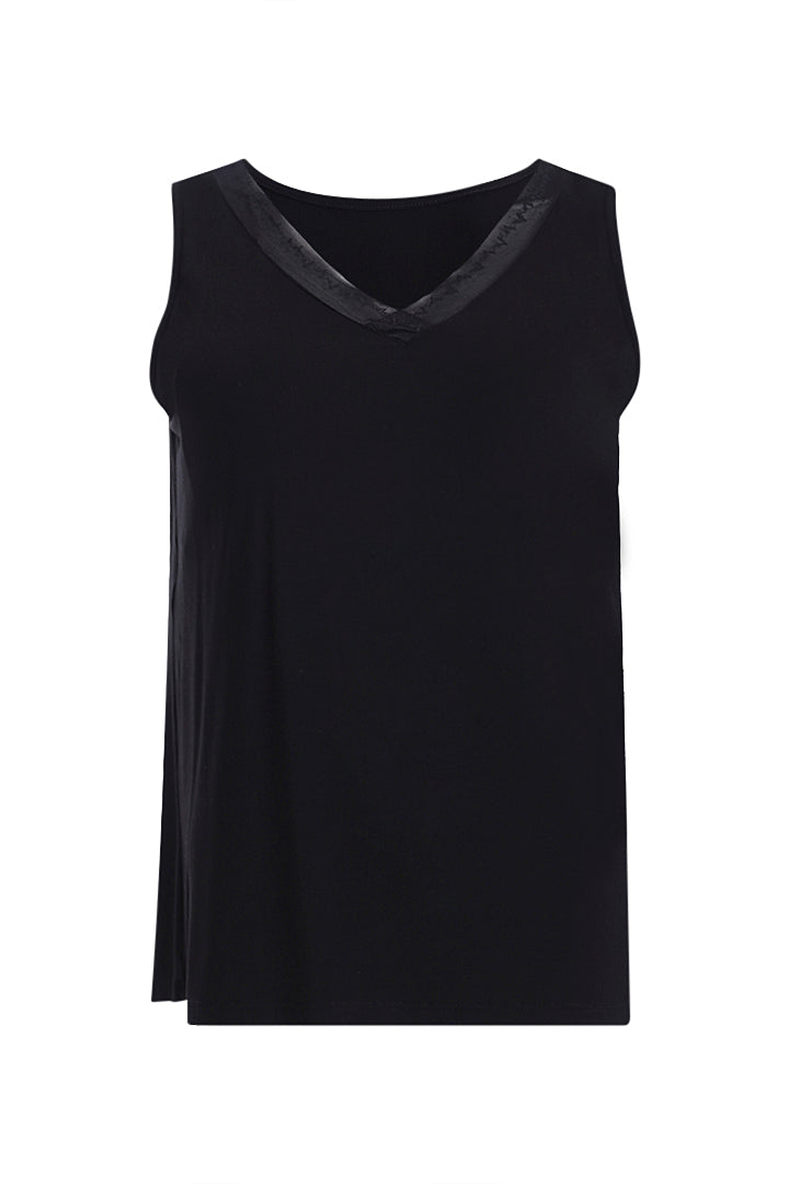 AXTZH Lace Trim Sleeveless Cami X1238-BLACK-G3MO
