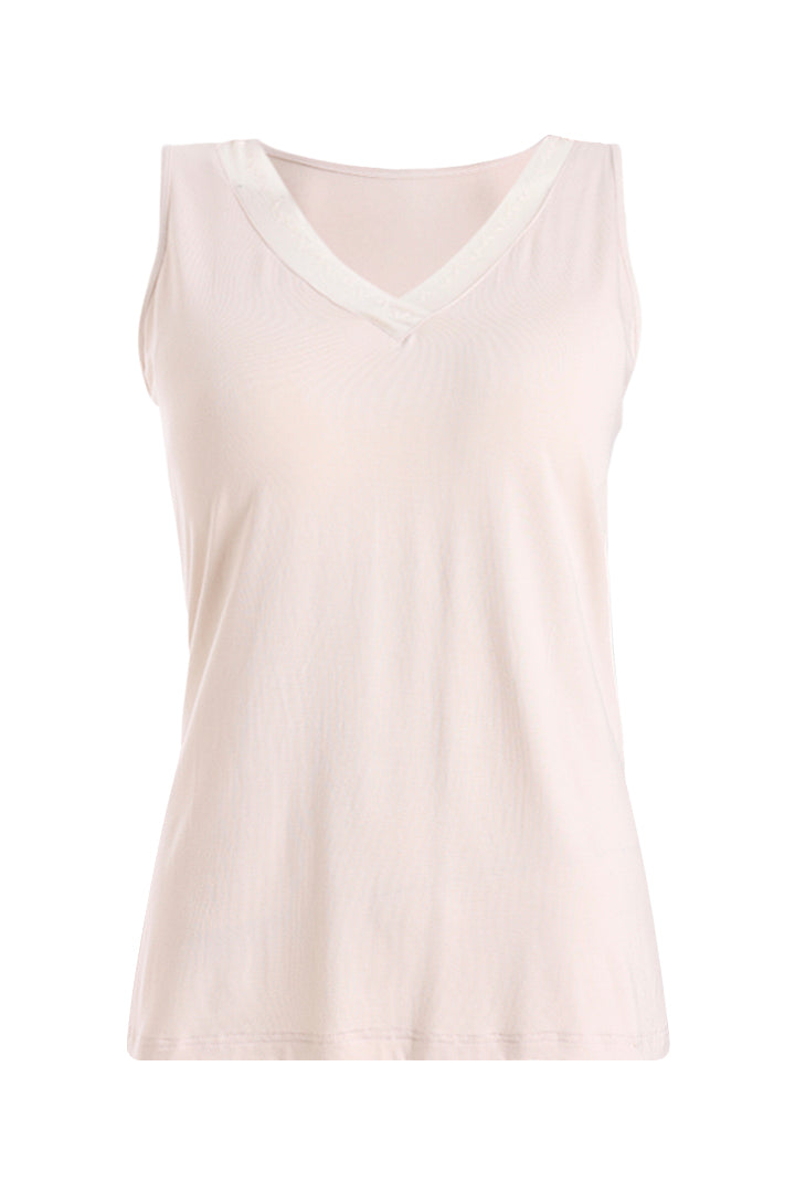 AXTZH Lace Trim Sleeveless Cami X1238-PEARL-G3MO