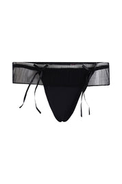 AXTZH Sheer Trim Bow Detail Panty PSET AP0006-BLACK
