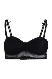 AXTZH Mesh Trim Ruffle Bra AB0006-BLACK-CN002