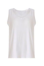 AXTZH Lace Trim Sleeveless Cami X1238-WHITE-G3MO