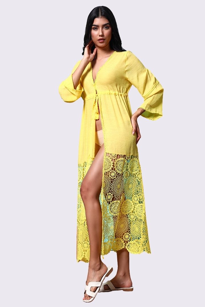 AXTZH Make Waves in Style with This Flirty Lingerie Swimwear Piece X2601-CORNSILK-SNGB2