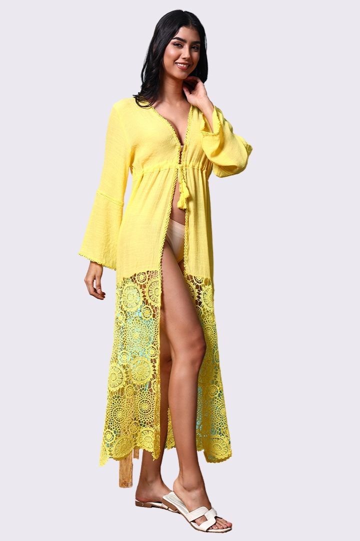 AXTZH Make Waves in Style with This Flirty Lingerie Swimwear Piece X2601-CORNSILK-SNGB2