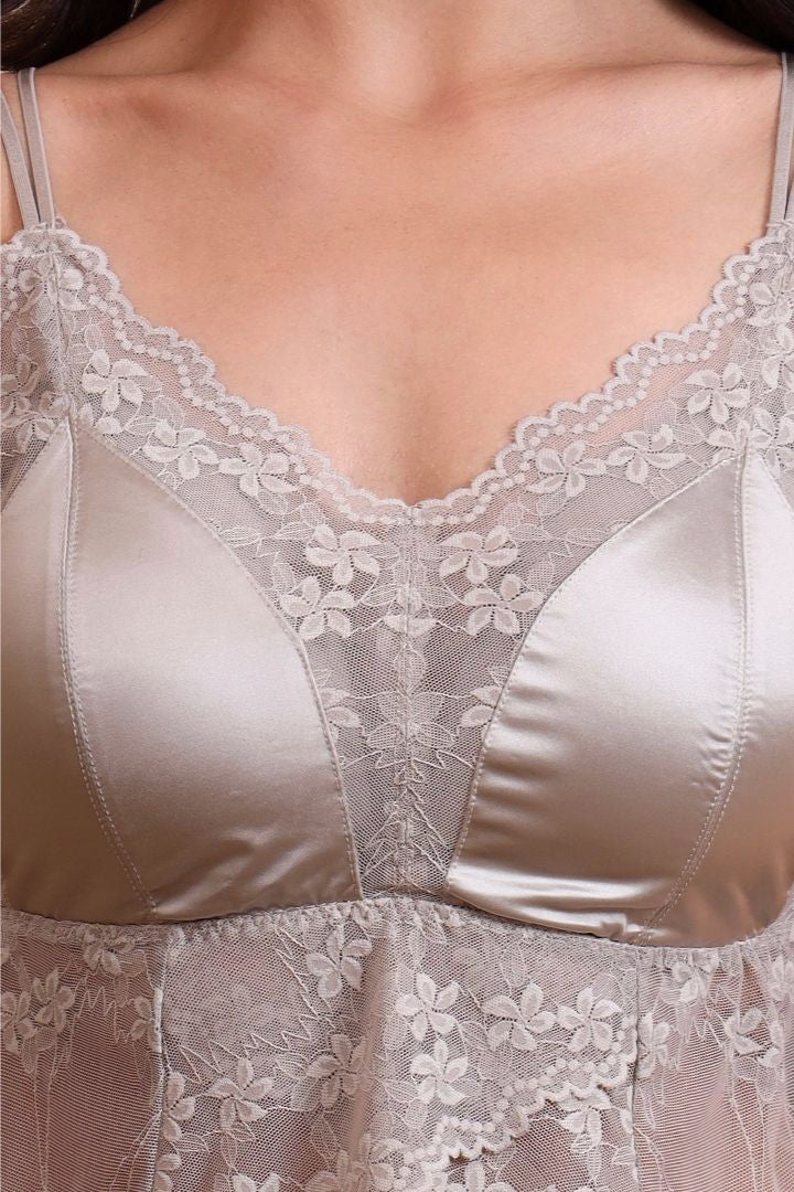 AXTZH Feminine Bralette for Women Featuring Satin Cups and Floral Lace Finish-X5106-FF-CN124