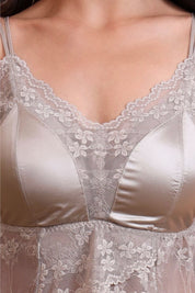 AXTZH Feminine Bralette for Women Featuring Satin Cups and Floral Lace Finish-X5106-FF-CN124