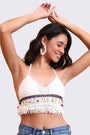 AXTZH Crochet Halter Beachwear Bra Top with Handcrafted Detailing and Playful Design-X0169-WHITE11-BW1PBL