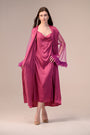 NIGHTWEAR-XF22SA133 Satin Long Nightdress with robe