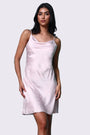 AXTZH Satin Nightwear Slip with Draped Neckline and Lightweight Silhouette X0301-BLUSH-F1S
