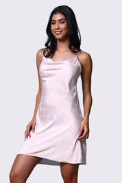 AXTZH Satin Nightwear Slip with Draped Neckline and Lightweight Silhouette X0301-BLUSH-F1S