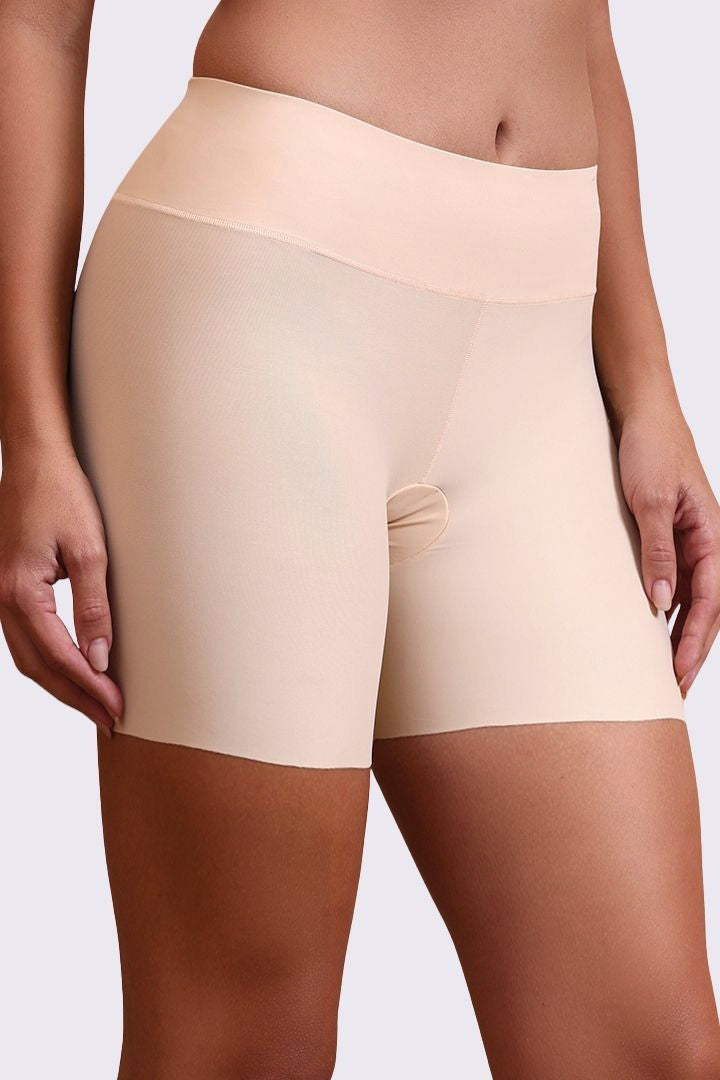 AXTZH One-Piece Seamless Shorts for Women with Smooth Finish and Comfort Waistband-X8058-SKIN-SHP2