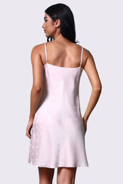AXTZH Satin Nightwear Slip with Draped Neckline and Lightweight Silhouette X0301-BLUSH-F1S