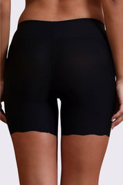 AXTZH One-Piece Seamless Shorts for Women with Smooth Finish and Comfort Waistband-X8058-BLACK-SHP2