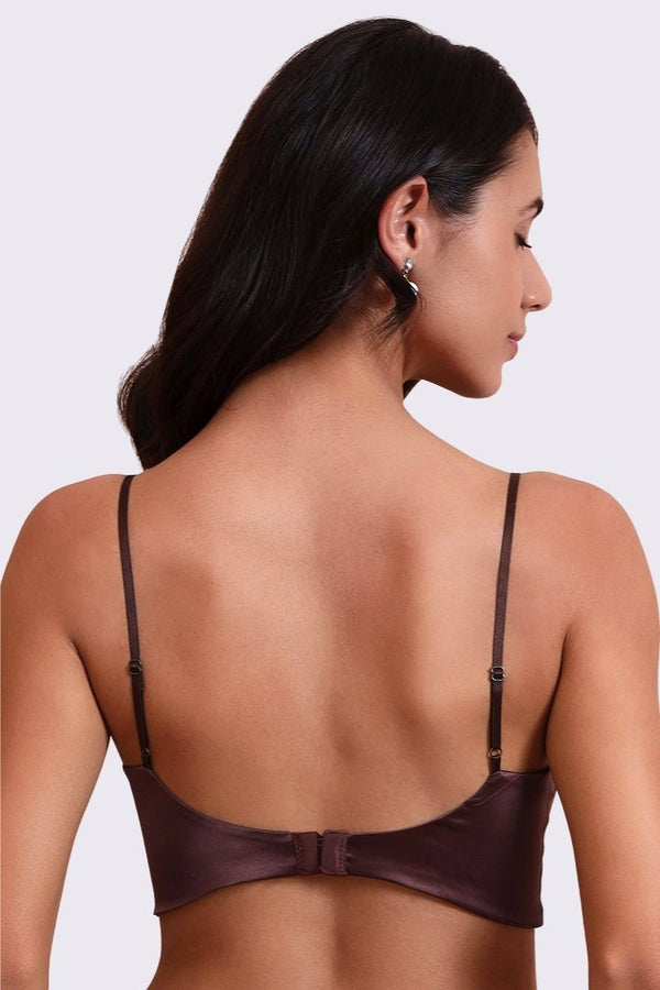 BELLAGIO Modern Essential Bra with Thin Straps, Smooth Contours, and Comfortable Fit BB5529-CHOCO-CS113