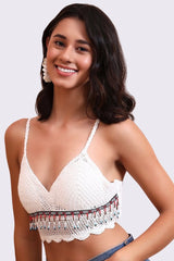 AXTZH Crochet Halter Beachwear Bra Top with Handcrafted Detailing and Playful Design-X0169-WHITE3-BW1PBL