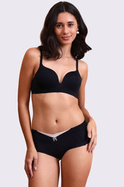 BELLAGIO Deep Plunge Bra with Light Padding, Seamless Finish, and Sleek Contour BB2215-BLACK-CP301
