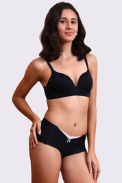 BELLAGIO Deep Plunge Bra with Light Padding, Seamless Finish, and Sleek Contour BB2215-BLACK-CP301