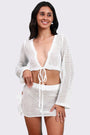 AXTZH Stylish Crochet Beachwear Set Offering Breezy Comfort and Alluring Appeal X4562-WHITE-BW2PF
