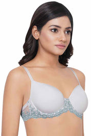 WACOAL BRA 853191 Embrace Lace Contour Padded Wired 3/4th Cup Everyday Wear Medium coverage T-Shirt Bra - Dark Blue