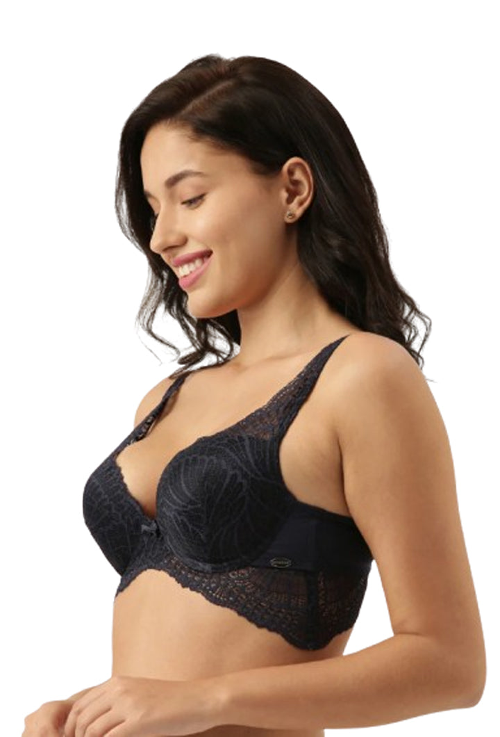 Enamor-F091 Butterfly Cleavage Enhancer Plunge Push-Up Bra - Padded & Wired