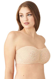 WACOAL BRA-854205 Halo Lace Non Padded Wired Half Cup Bridal Wear Plus Size Strapless Lace Bra