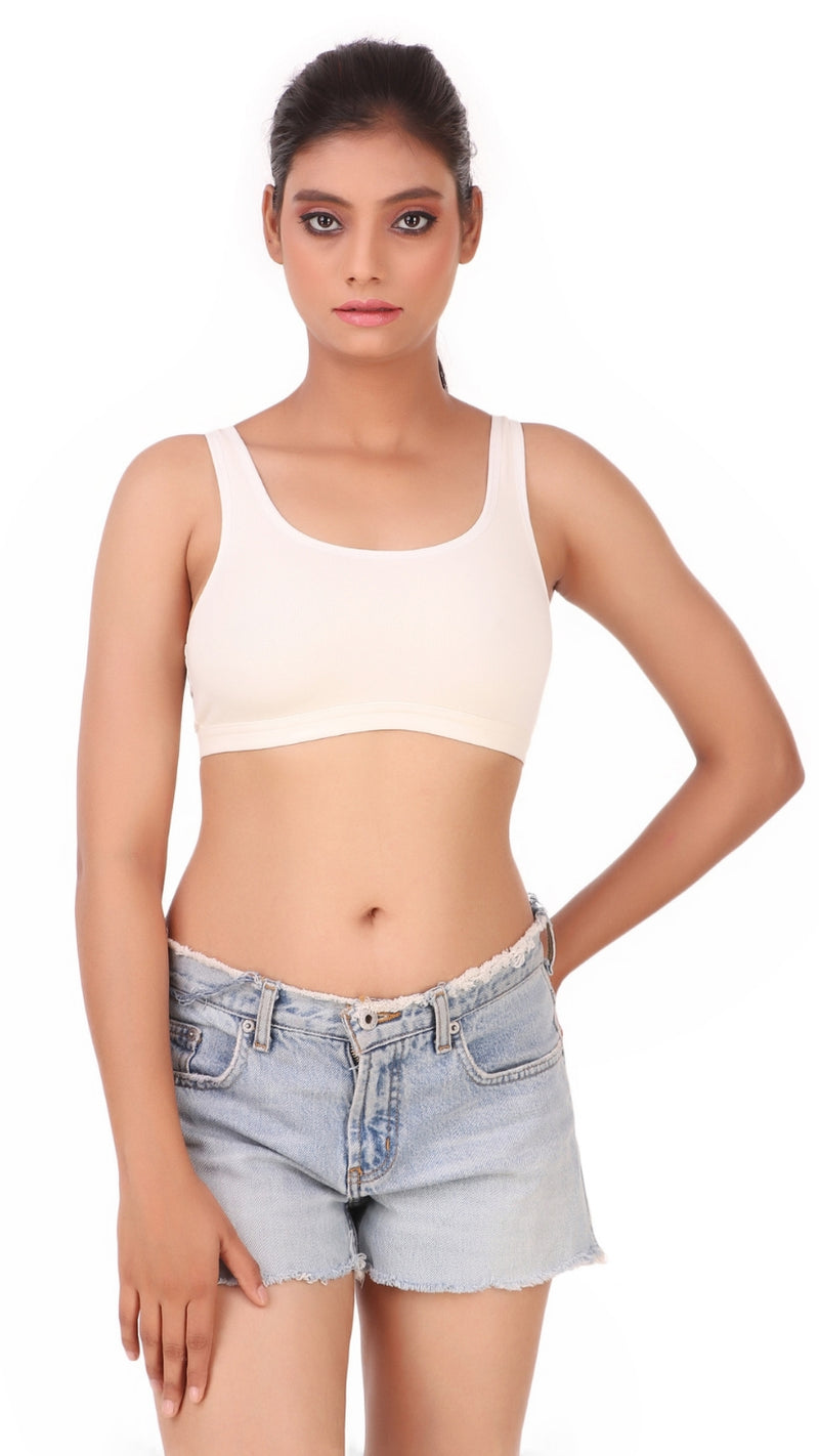 Triumph Ivory Cotton Sports Medium Support Bra
