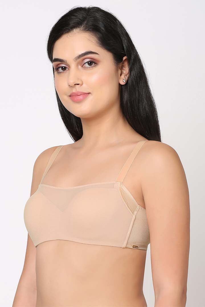 WACOAL BRA IB5246R Contour Padded Wired 3/4th Cup Full Coverage Mesh Fashion Bra - Beige