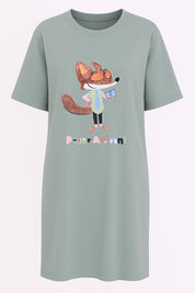 AXTZH Women’s Oversized Graphic Nightwear X2032-OLIVE-F1