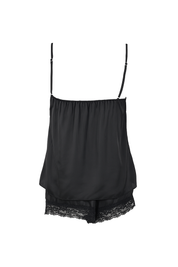 AXTZH Satin Ruffle Trim Nightware Set X8359-BLACK-A4S