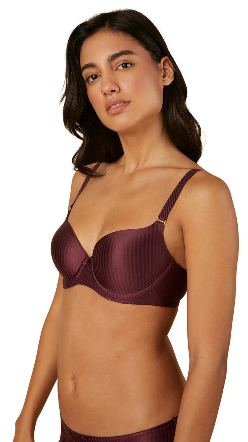 Triumph Wine Shimmer Stripe Multiway T-Shirt Bra