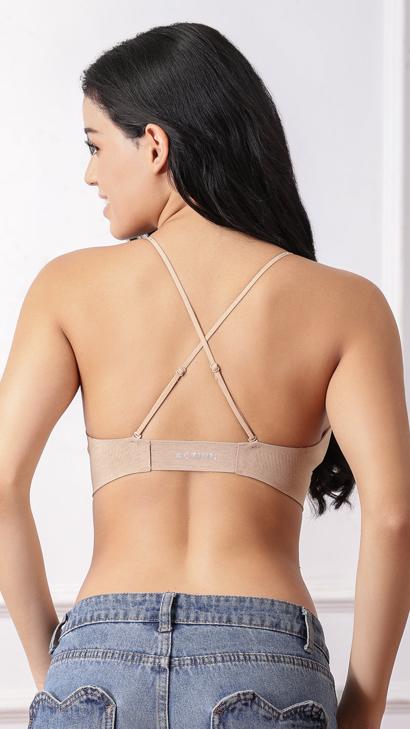 Back view of Criss-Cross Back Bralette with crossed straps