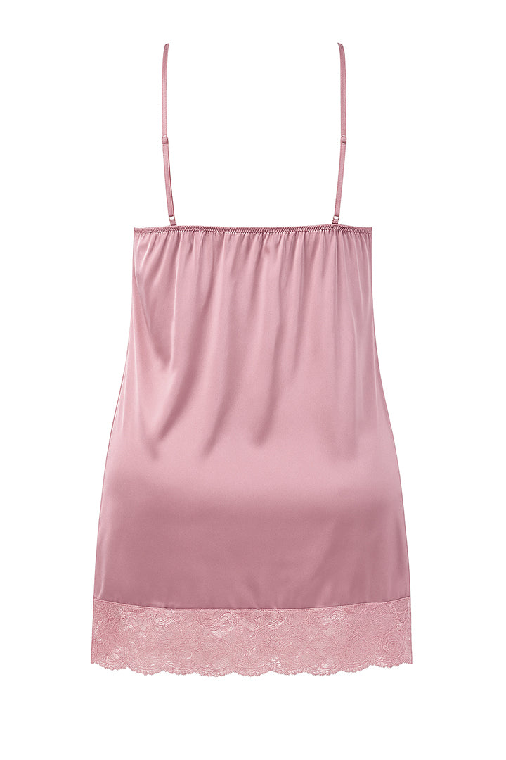 AXTZH 2-Piece Satin Nightwear Set with Robe X7651-ROSE-F11S