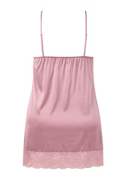 AXTZH 2-Piece Satin Nightwear Set with Robe X7651-ROSE-F11S