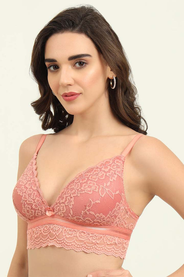 SLUUW BRA-SB006 Rose - LIGHTLY PADDED LACY BRALETTE