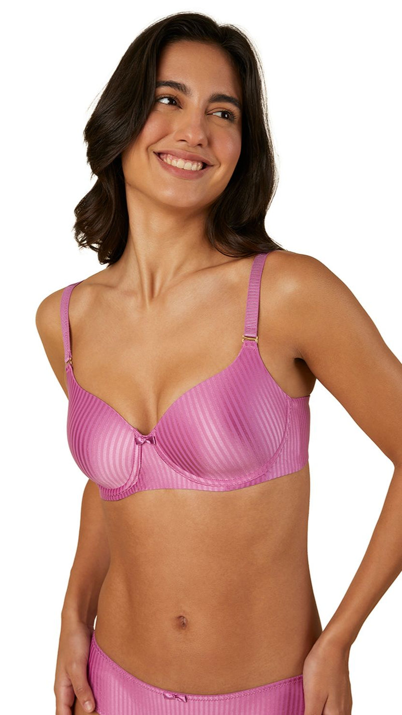 Triumph Pink Shimmer Stripe Multiway Padded T-Shirt Bra