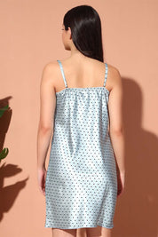 NIGHTWEAR-XF1SA3117 Playful & Sexy Polka Dot Satin Nightdress