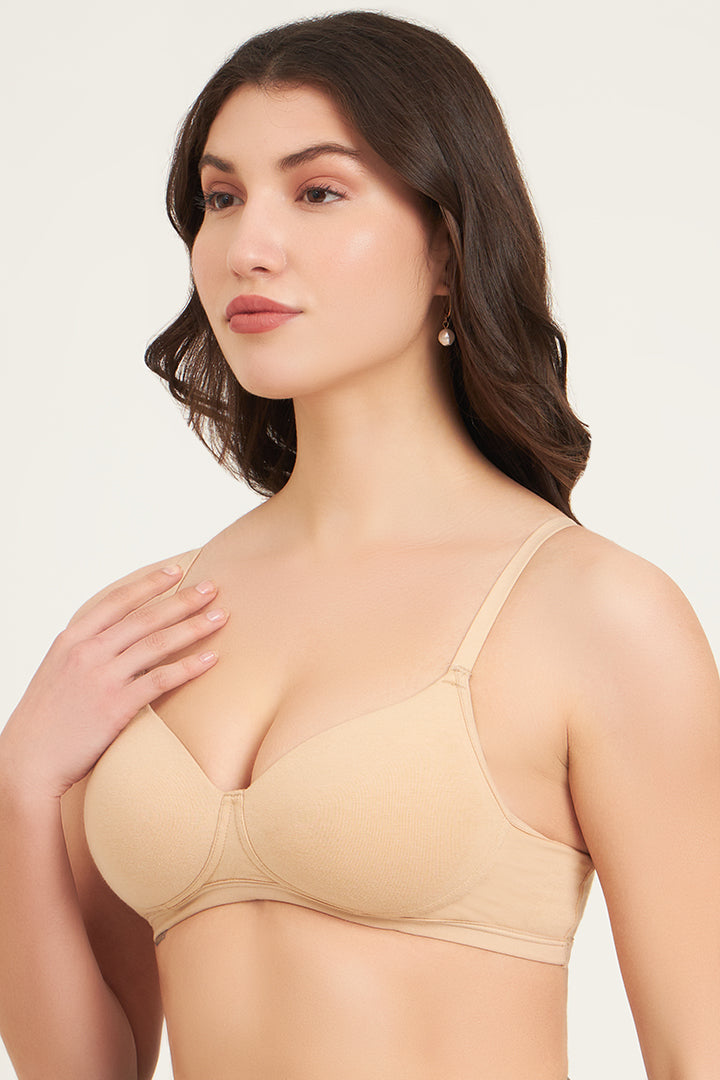 JOCKEY BRA-MJ20 Wirefree Padded Super Combed Cotton Elastane Stretch Full Coverage Slip-On Beginners Bra