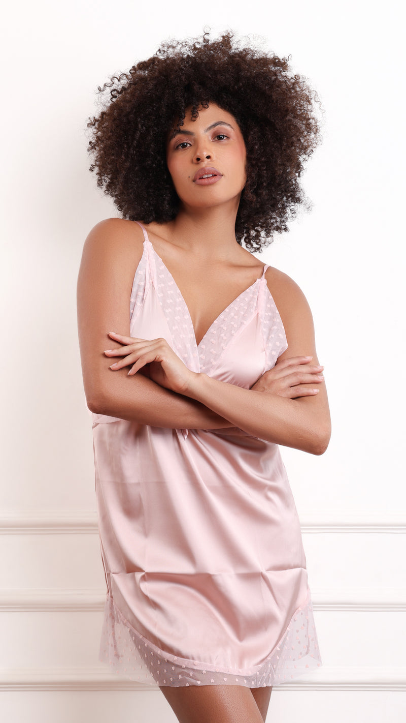 Satin & Sheer Mesh Peplum Babydoll | Statement Lingerie