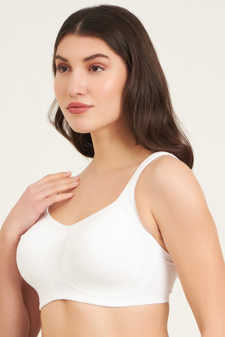 JOCKEY BRA-FE78 Wirefree Padded Super Combed Cotton Elastane Stretch Full Coverage Plus Size Bra with Broad Cushioned Fabric Strap