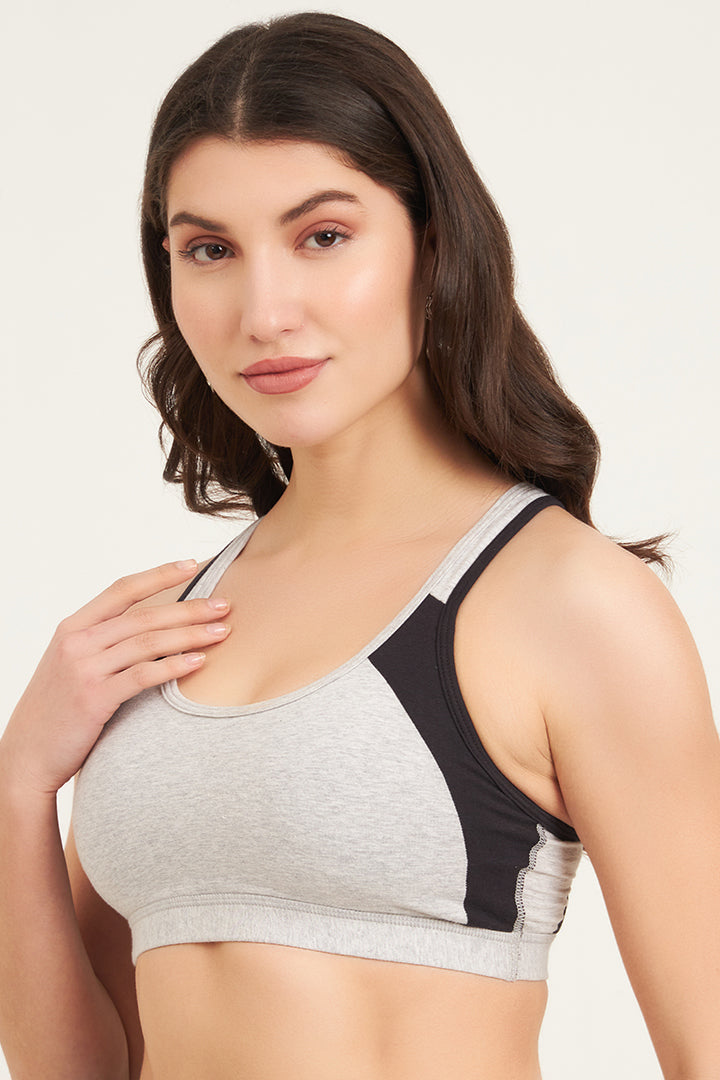 JOCKEY BRA-1380 Wirefree Padded Super Combed Cotton Elastane Stretch Full Coverage Racerback Styling Active Bra with StayFresh and Moisture Move Treatment