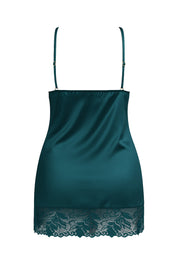 AXTZH Satin Lace 2-Piece Nightwear Set with Robe X7671-TEAL-F11S