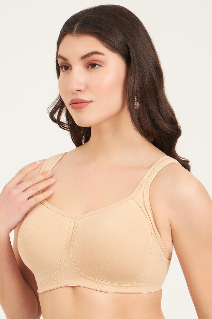 JOCKEY BRA-FE78 Wirefree Padded Super Combed Cotton Elastane Stretch Full Coverage Plus Size Bra with Broad Cushioned Fabric Strap