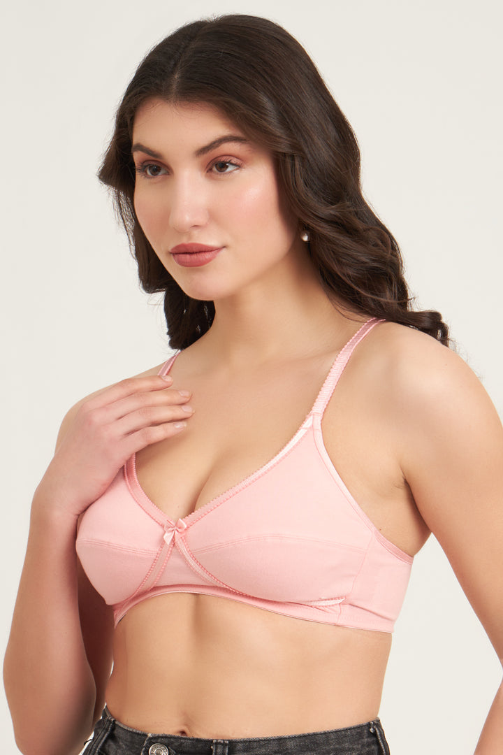 JOCKEY BRA-1242 Wirefree Non Padded Super Combed Cotton Elastane Stretch Medium Coverage Cross Over Everyday Bra