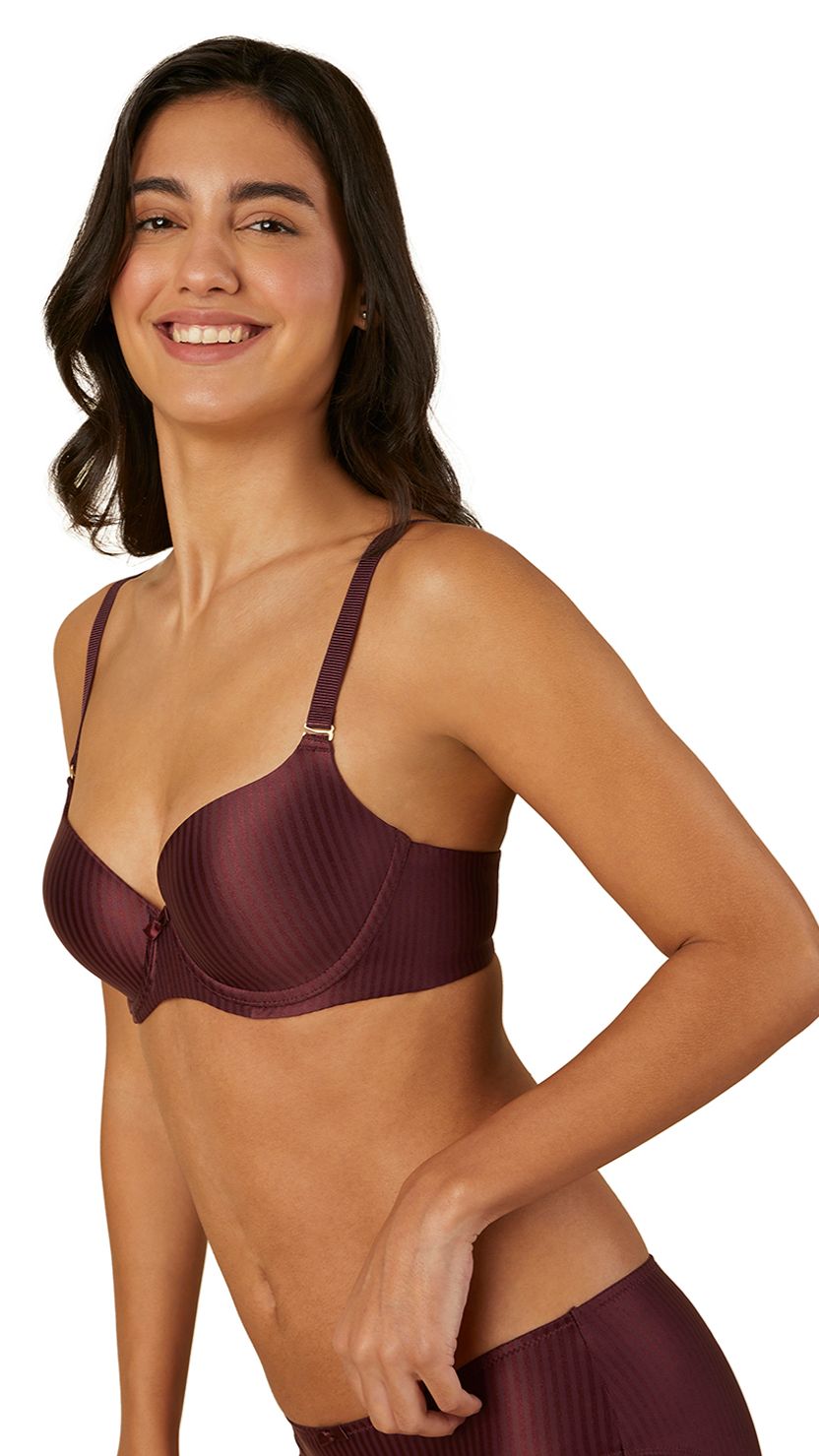 Triumph Wine Striped Lightly Padded Wired Bra